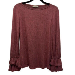 Long sleeve lightweight sweat ruffle sleeve